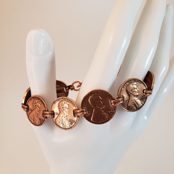 Copper 8 Real Penny Bracelet - Unbranded - Picture 3 of 9